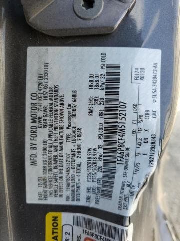 2021 Ford Mustang Gt Salvage Car